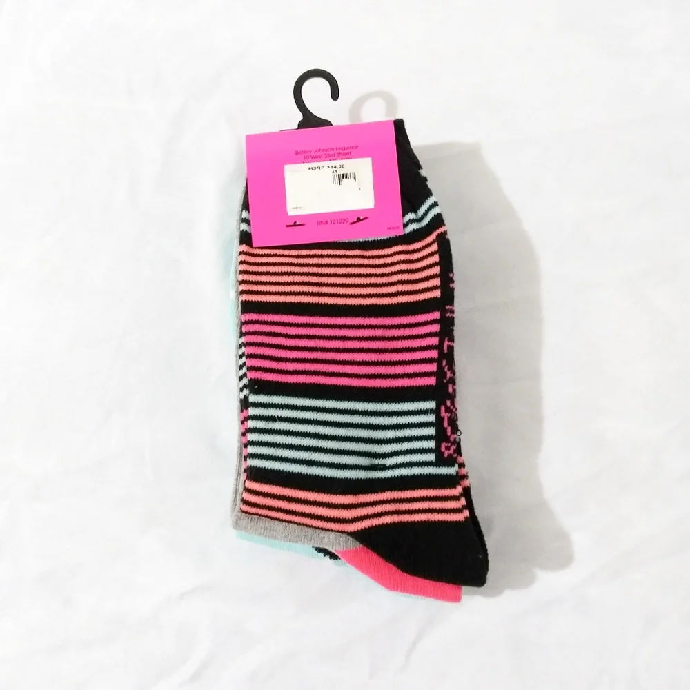 Betsey Johnson 3pack crew socks